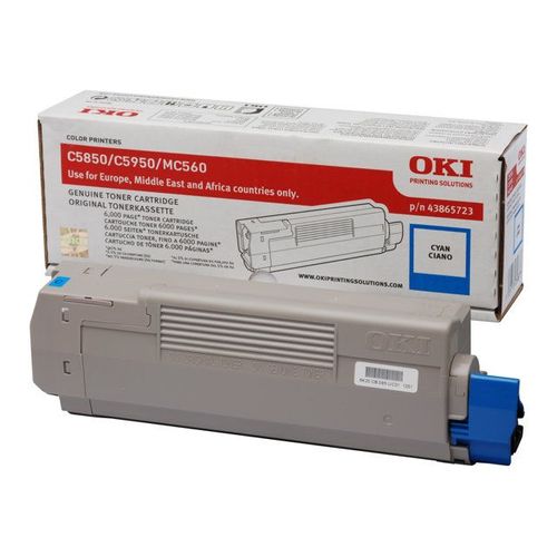 OKI - Cyan - originale - cartouche de toner - pour OKI MC560dn, MC560n; C5850dn, 5850n, 5950cdtn, 5950dn, 5950dtn, 5950n