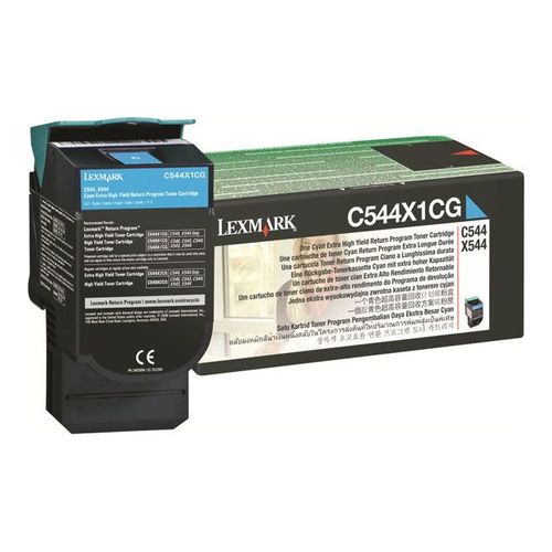 Lexmark - À rendement extrêmement élevé - cyan - original - cartouche de toner LCCP, LRP - pour C544dn, 544dtn, 544dw, 544n, 546dtn; X544dn, 544dtn, 544dw, 544n, 546dtn, 548de, 548dte
