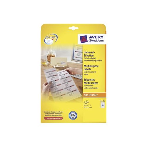 Avery Zweckform Universal - Étiquettes - blanc - 21.2 x 38 mm 1625 étiquette(s) ( 25 feuille(s) x 65 )