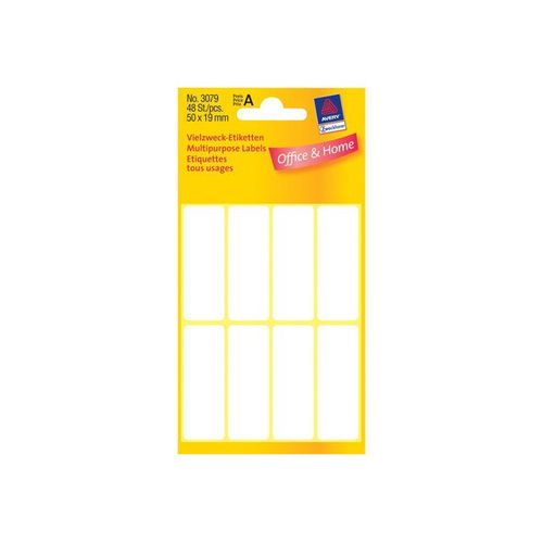 Avery Zweckform - Étiquettes multi-emploi - blanc - 19 x 50 mm 48 étiquette(s) ( 6 feuille(s) x 8 )