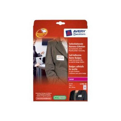 Avery - Étiquettes de badge de nom autoadhésives - blanc, cadre rouge - 50 x 80 mm 200 étiquette(s) ( 20 feuille(s) x 10 )
