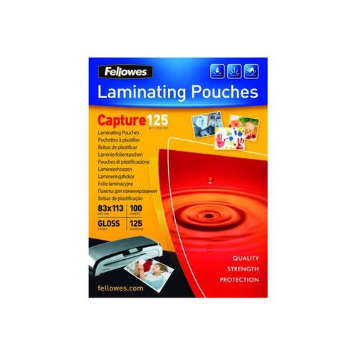 Fellowes Laminating Pouches Capture 125 micron - 100 - 83 x 113 mm pochettes plastifiées