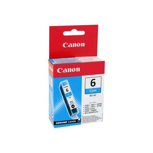 Canon BCI-6C - Cyan - originale - coque avec sécurité - réservoir d'encre - pour BJ-S820; i990, 99XX; PIXMA IP3000, IP4000, iP5000, iP6000, iP8500, MP750, MP760, MP780