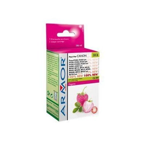 Armor 312 - 16 ml - magenta - cartouche d'encre (équivalent à : Canon CLI-8M) - pour Canon PIXMA iP3500, iP4500, iP5300, MP510, MP520, MP610, MP810, MP960, MP970, MX700, MX850