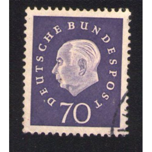 Allemagne 1959 Oblitéré Used Stamp Président Theodor Heuss 70 Bleu Violet Foncé