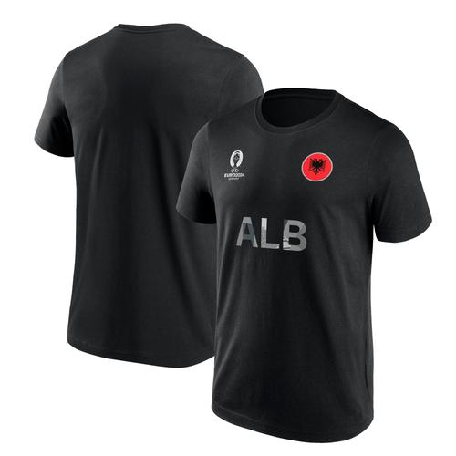 T-Shirt Uefa Euro 2024 Albanie Drapeau National Graphique - Noir - Unisexe