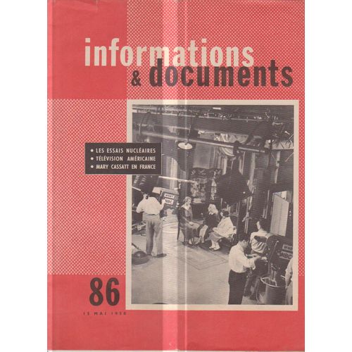 Informations Et Documents 86 Du 15 Mai 1958