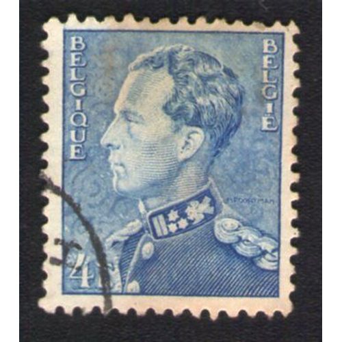 Belgique 1950 Oblitéré Rond Used Stamp King Roi Léopold Iii Type Poortman 4 F