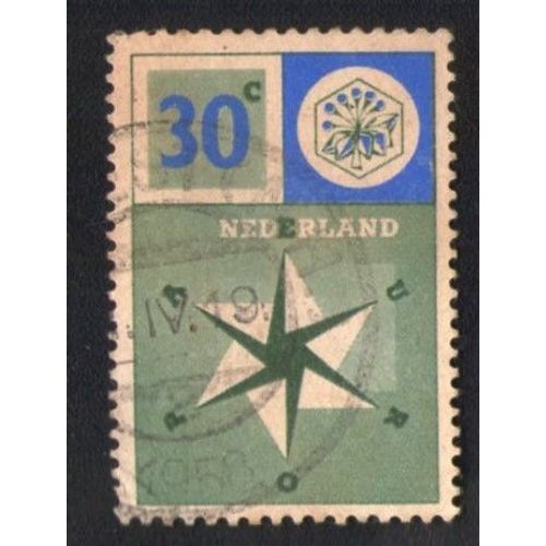Pays Bas 1957 Oblitéré Rond Used Stamp Europa 30 C Rose Des Vents