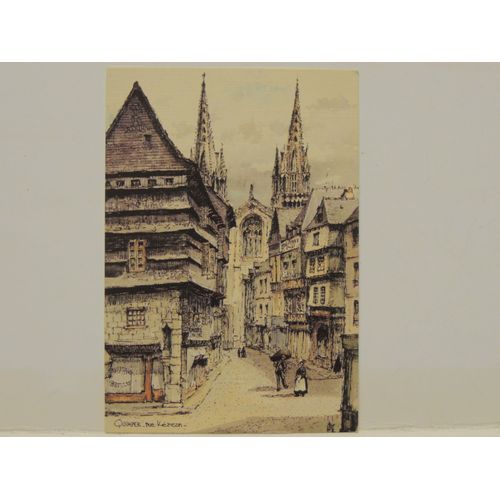 Quimper : La Rue Kèreon "Aquarelle Originale De Robert Lépine"