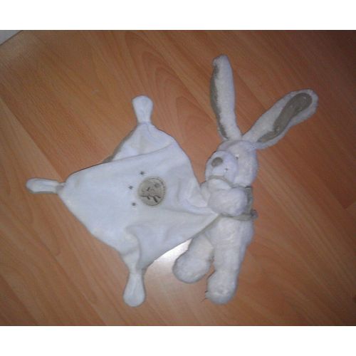 Doudou Lapin Pull Lin Pommette Peluche Bebe Naissance Pomette