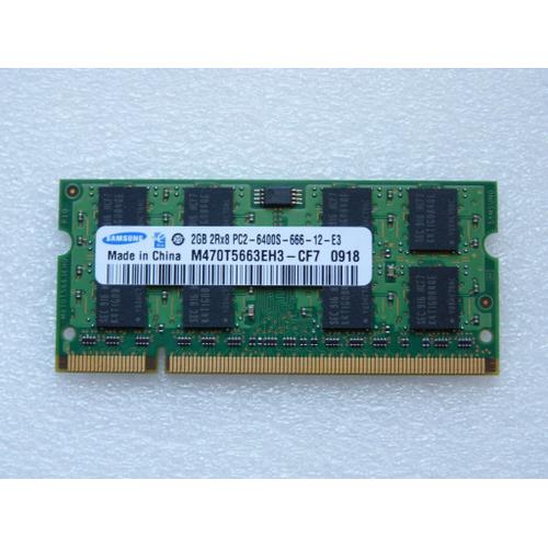 MEMOIRE PC PORTABLE SAMSUNG DDR2 / 2GB 2Rx8 PC2-6400S-666-12 -E3/ M470T5663EH3-CF7
