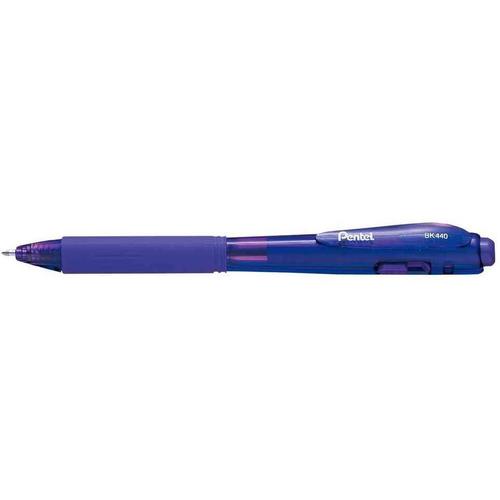 Pentel Lot De 3 Stylos À Bille Rétractable Wow Bk440, Violet