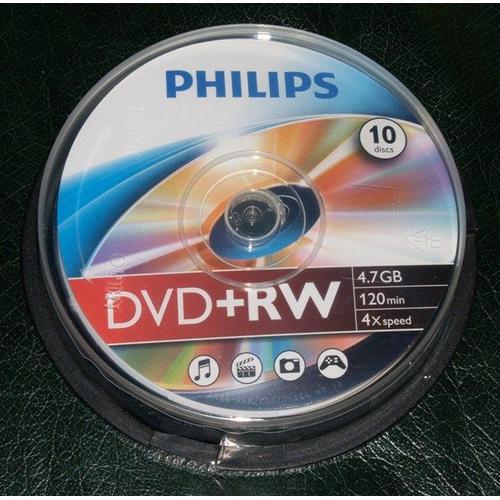 Philips - 10 x DVD+RW - 4.7 Go 1x - 4x - spindle