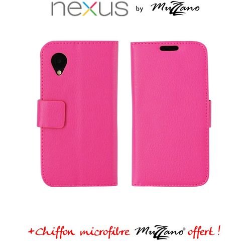 Etui Original "Le Folio" Rose Bonbon De Muzzano Pour Google Nexus 5