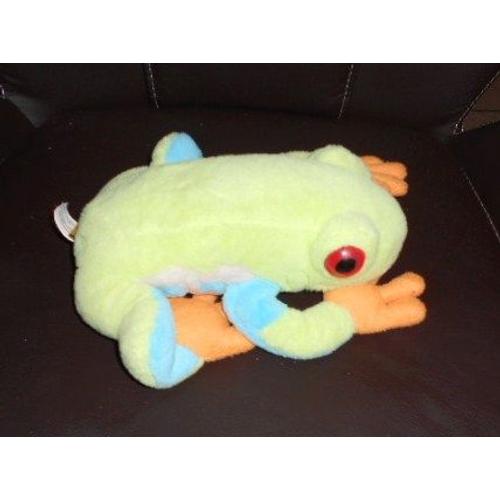 Peluche Grenouille Verte, Orange Et Bleue "Wild Républic"25 Cm