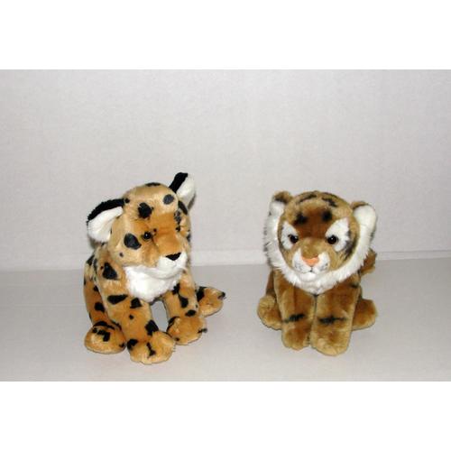 Bébé Tigre Et Bébé Jaguar Ou Panthere 2 Peluches Toute Douce Anima Et Gipsy 22cm