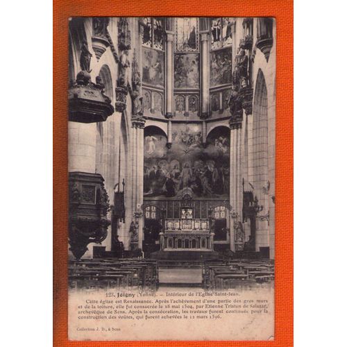 Cpa Joigny Interieur De L Eglise Saint Jean