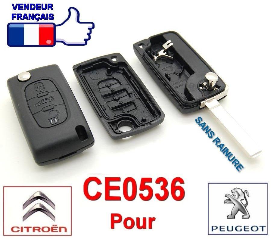 Coque clé,Coque de clé de voiture HU83 CE0536-523 10 pièces, pour Peugeot  107 207 407 308 - Type 2B CE0523 HU83 - For Citroen