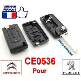 Boitier coque de clé plip Peugeot 407 3 boutons CE0523 ACS