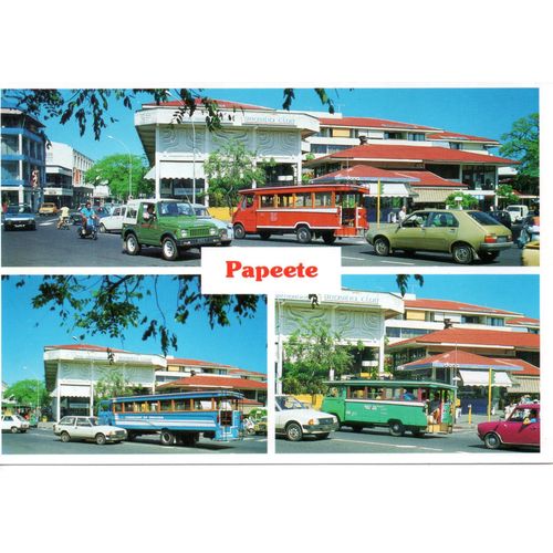 Tahiti, Papeete - Carrefour Face À La Cathédrale (Voitures, Cars)