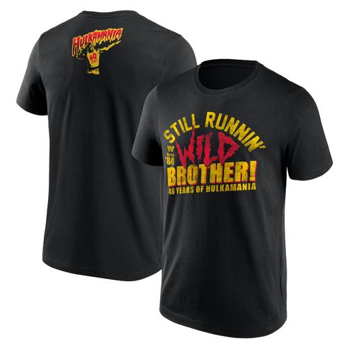 T-Shirt Wwe Hulk Hogan 40 Years Still Runnin' Wild - Noir - Homme