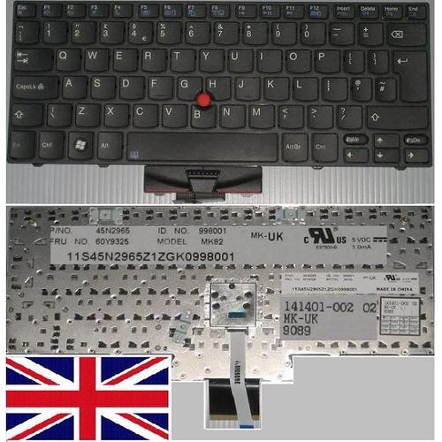 Clavier Qwerty UK Pour IBM LENOVO ThinkPad X100E X100 Series, Noir / Black, Model: MK82, P/N: 45N2965, 60Y9325, 998001