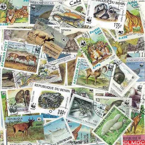 Animaux Sauvages 300 Timbres Différents Tous Pays