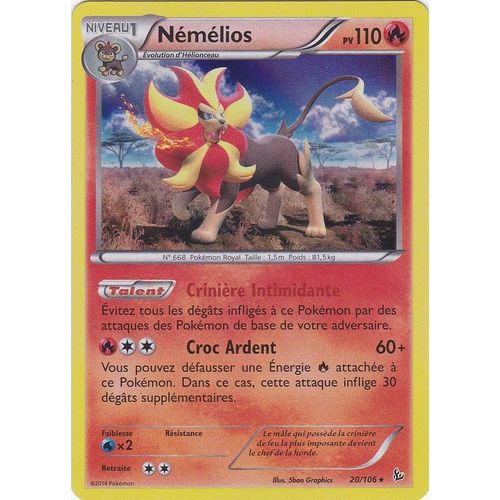 Carte Pokemon - 20/106 Némélios - Xy Etincelles - Holo