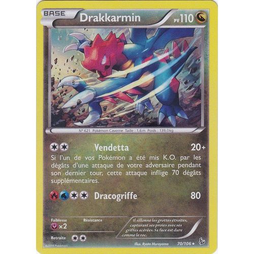 Carte Pokemon - 70/106 Drakkarmin - Xy Etincelles - Holo