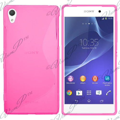 Coque Silicone Pour Sony Xperia Z2 5.2" Gel Motif S Au Dos - Rose
