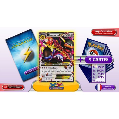 Mega Kangourex Ex 79/106 230pv - Booster Optimisé Attaque Eclair - 10 Cartes Francaises Pokemon Xy 2 Etincelles (Flashfire)