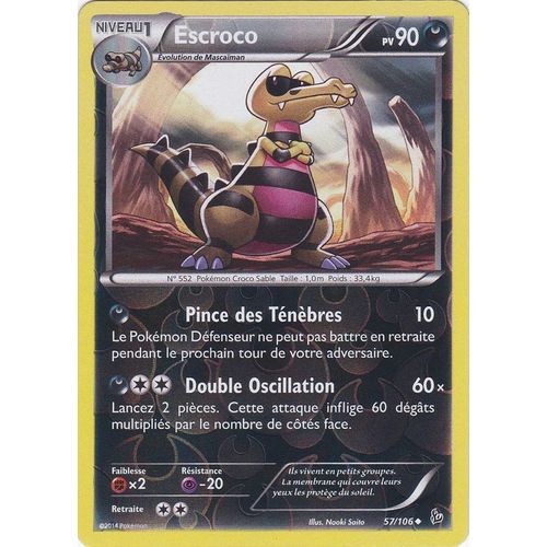 Carte Pokemon - 57/106 Escroco - Xy Etincelles - Reverse