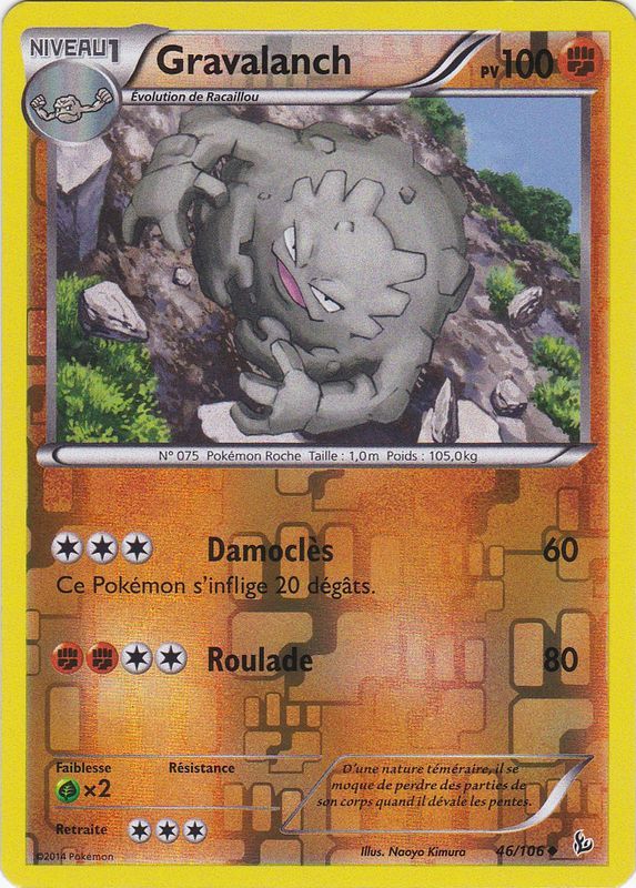 Carte Pokemon - 46/106 Gravalanch - Xy Etincelles - Reverse