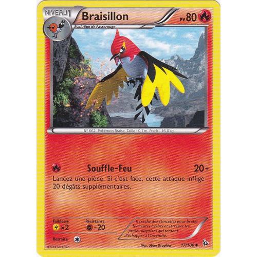 Carte Pokemon - 17/106 Braisillon - Xy Etincelles