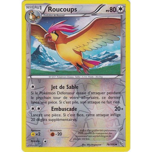 Carte Pokemon - 76/106 Roucoups - Xy Etincelles - Reverse