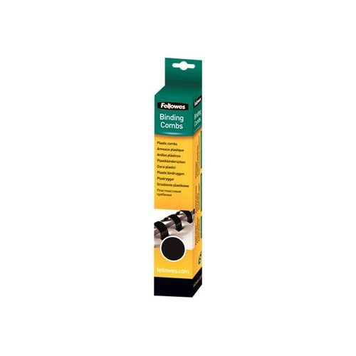 Fellowes - 8 mm - 21 anneaux - A4 (210 x 297 mm) - 40 feuilles - noir - 25 unités peigne de reliure en plastique - pour Fellowes Galaxy 500, Galaxy E 500, Pulsar 300, Pulsar-E 300, Star 150...