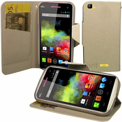 Housse Etui Coque Pochette Portefeuille Pour Wiko Rainbow + Film Ecran - Blanc