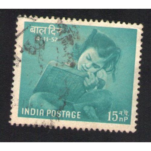 Inde 1957 Oblitéré Rond Used Stamp Girl Learning Lecture Petite Fille Lisant
