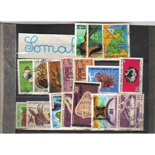 Lot De 17 Timbres De Djibouti / Cote Des Somalis