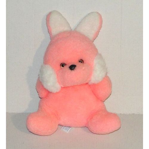 Doudou Lapin Rose Blanc Nounours