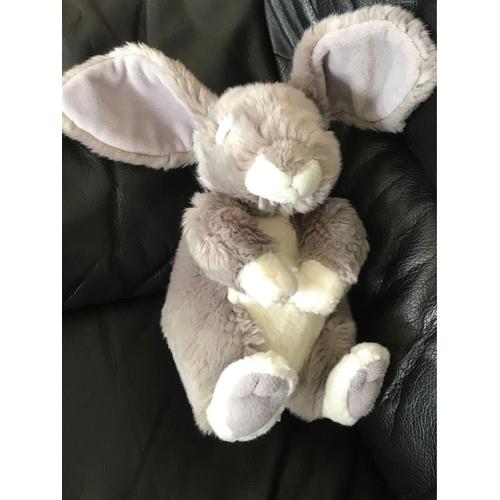 Peluche Lapin Gris Blanc Toute Douce Gipsy 25cm