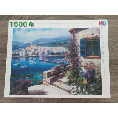 Puzzle Marque Mb - 1500 Pieces – Vue Sur Le Port - Peintre : Vincent