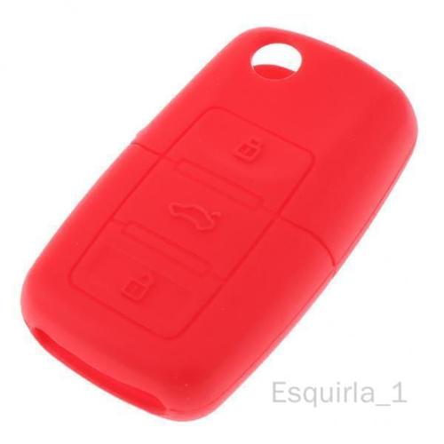 Esquirla 3x Housse En Silicone Pour Seat Télécommande Porte-Clés Entrée 3 Boutons Rouge