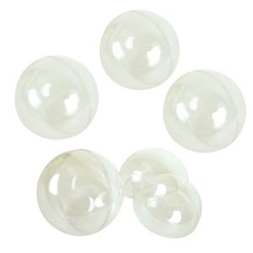 Lot 5 Boules En Plastique Cristal 6cm