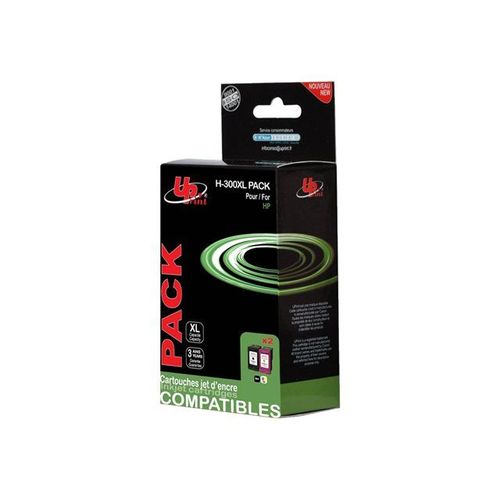 UPrint H-300XL PACK - Pack de 2 - taille XL - noir, couleur (cyan, magenta, jaune) - remanufacturé - cartouche d'encre (équivalent à : HP 300XL ) - pour HP Deskjet F2430, F2483, F2488, F4435;...