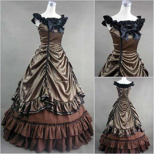 Robe De Bal Longue Mariage Cérémonie Soirée Gala Lolita Sans Manches Mode Victorienne Gothique Coton Satiné Noeuds Volants Jupon Cerceau Aristocrate Elégant Black Sugar Déguisements Cosplay Paris