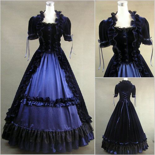 Robe Longue Cérémonie Mariage Soirée Bal Spectacle Costume Mode Victorienne Lolita Gothique Classique Aristocrate Elégante Volants Rubans Lacets Corsage Jupon Black Sugar Déguisements Cosplay Paris