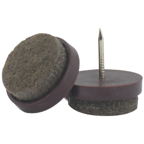 Patin feutre marron à clouer PVM - Diamètre 24 mm - Vendu par 4