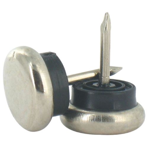 Patin nickelé à clouer PVM - Diamètre 18 mm - Vendu par 4
